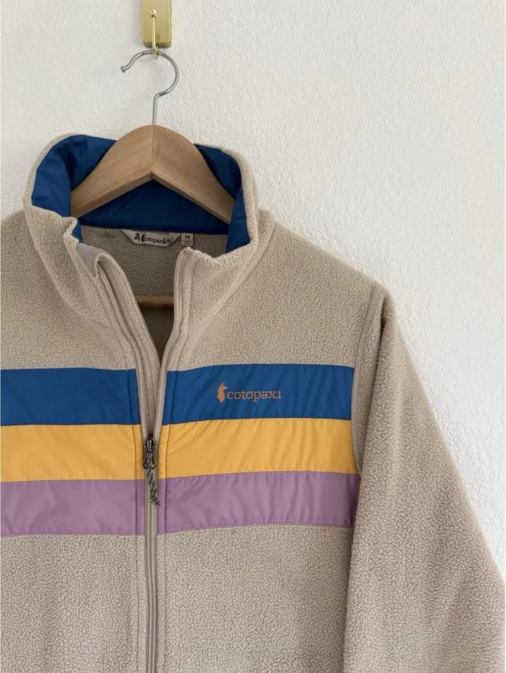 Cotopaxi Teca Fleece Jacket Full Zip Women’s Size Medium M Beige Striped - Picture 3 of 8